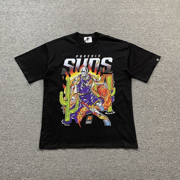 Warren Lotas Phoenix Suns Cool Skull Basketball Black T Shirt